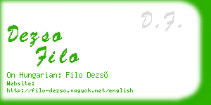 dezso filo business card