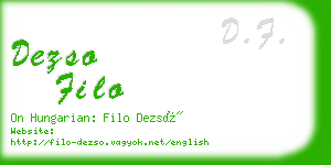 dezso filo business card